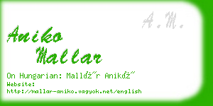 aniko mallar business card